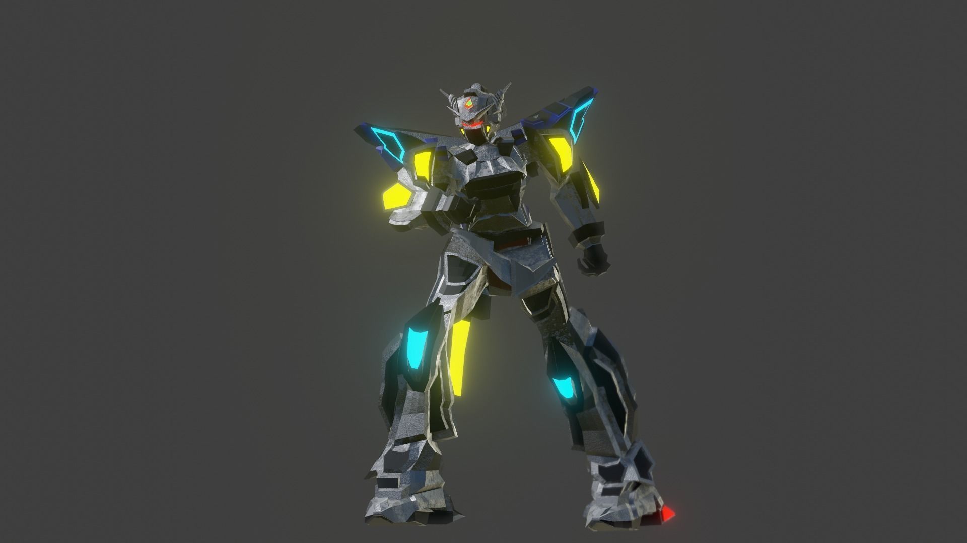 GN-001 Gundam Prototype Rigged Free 3D model_3