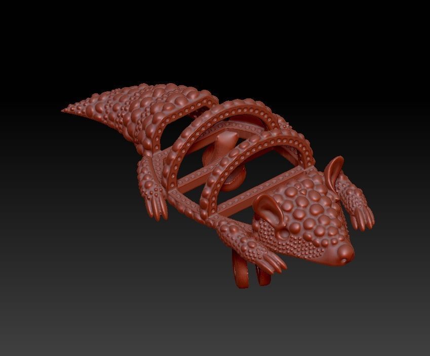 Brooch Armadillo 3D print model_5