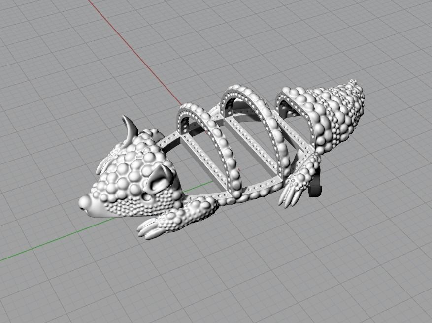 Brooch Armadillo 3D print model_4