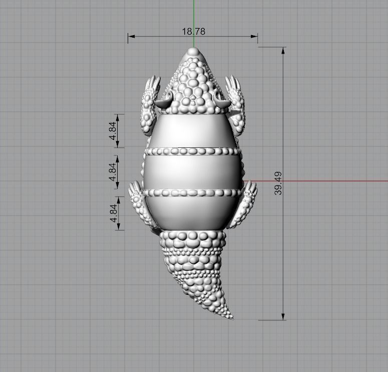Brooch Armadillo 3D print model_3