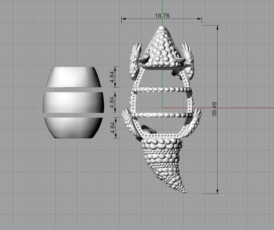 Brooch Armadillo 3D print model_2