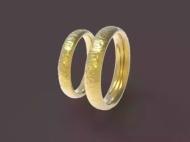 Nature comfort wedding rings  3D print model