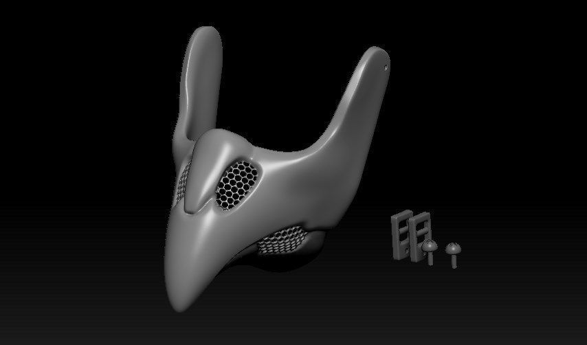 Plague Doctor Cyberpunk Mask 3D print model_14