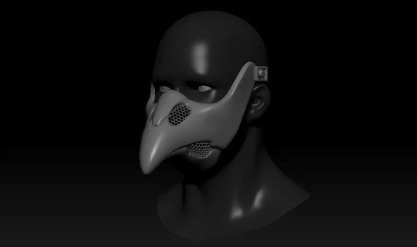 Plague Doctor Cyberpunk Mask 3D print model_0