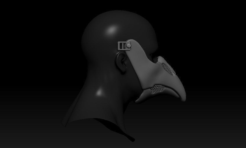 Plague Doctor Cyberpunk Mask 3D print model_5