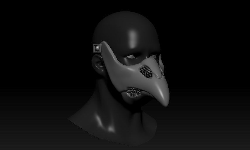 Plague Doctor Cyberpunk Mask 3D print model_2