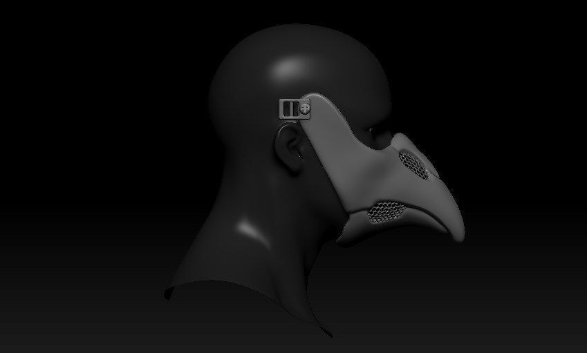 Plague Doctor Cyberpunk Mask 3D print model_3