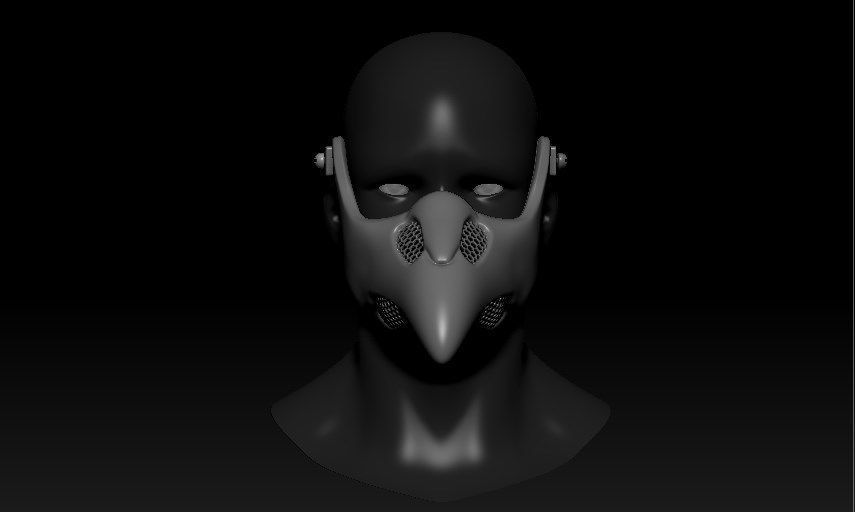 Plague Doctor Cyberpunk Mask 3D print model_1