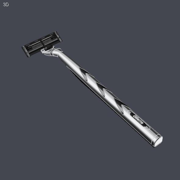 Detailed Gillette Mach 3 Razor cad model 3D model_1