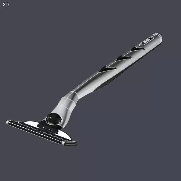 Detailed Gillette Mach 3 Razor cad model 3D model_0