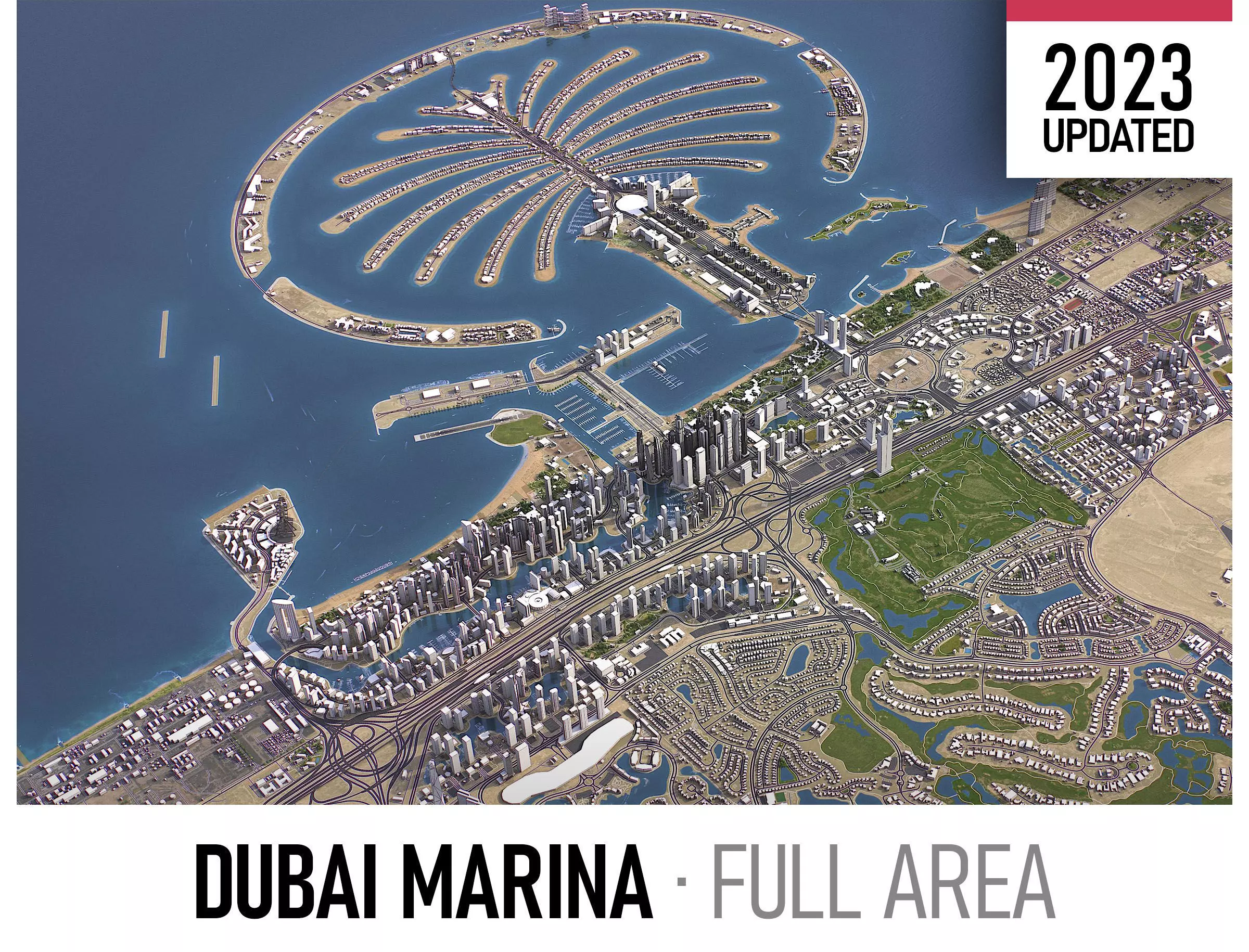 Dubai - Marina Low-poly 3D model_0