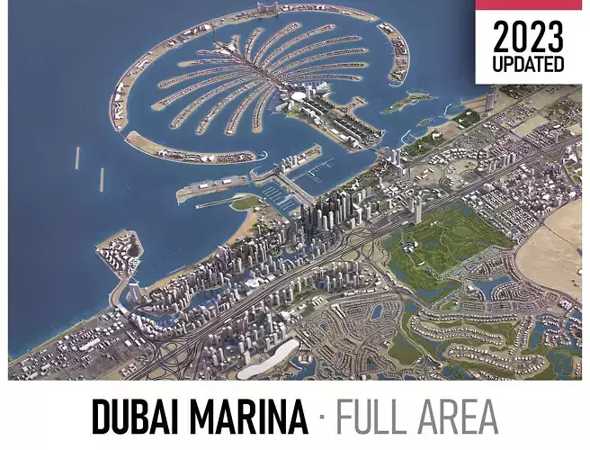 Dubai - Marina Low-poly 3D model