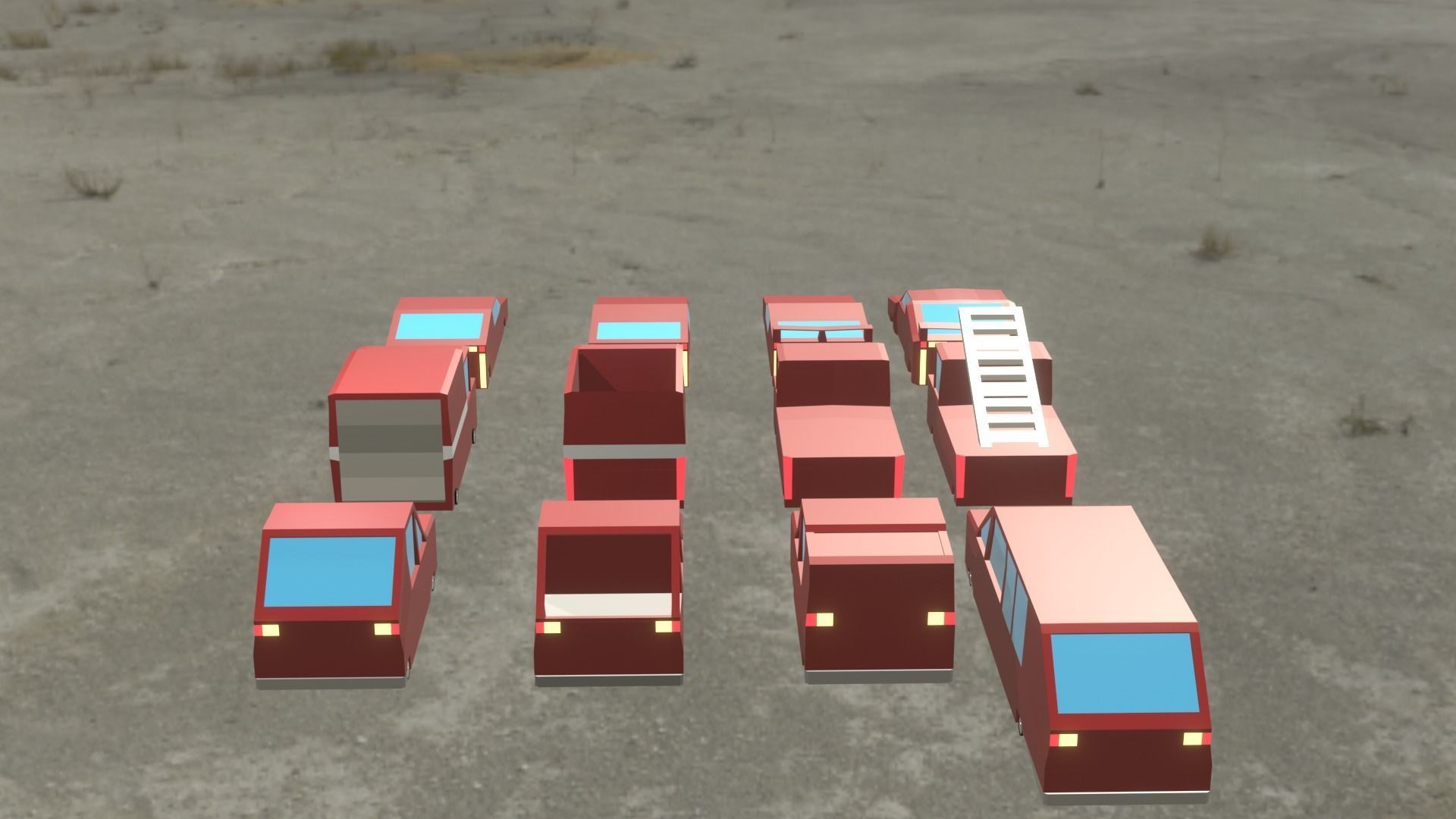 3D model Blender car pack 14 cars VR / AR / lowpoly CGTrader