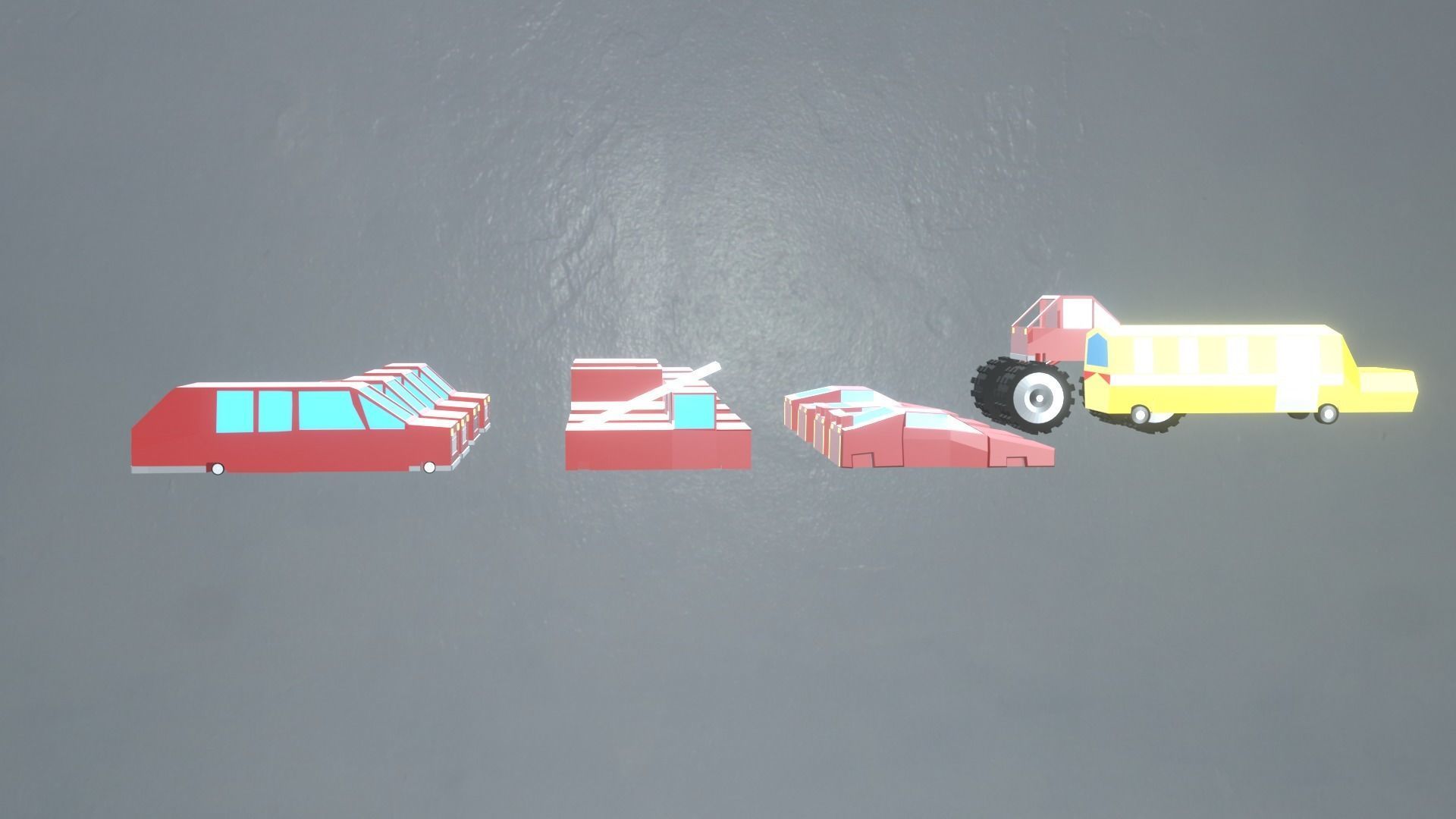 3D model Blender car pack 14 cars VR / AR / lowpoly CGTrader