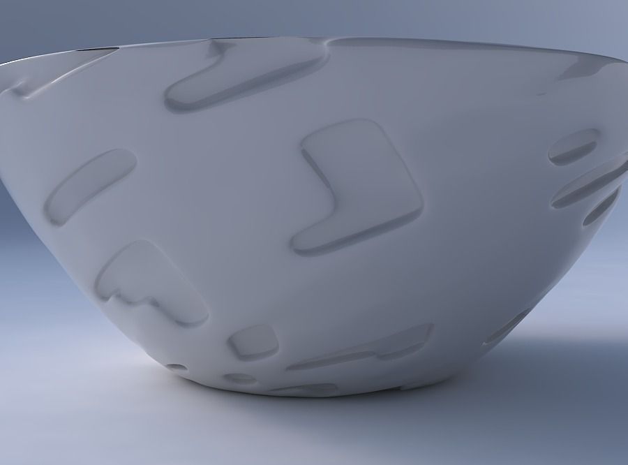 Bowl wide with cavities smooth 3D print model_4