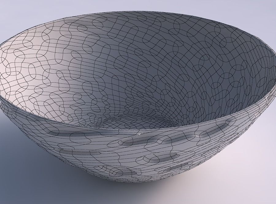 Bowl wide with cavities smooth 3D print model_5