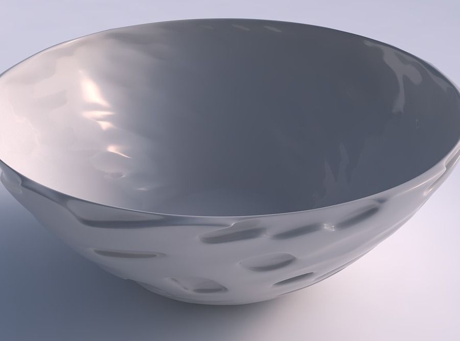 Bowl wide with cavities smooth 3D print model_0