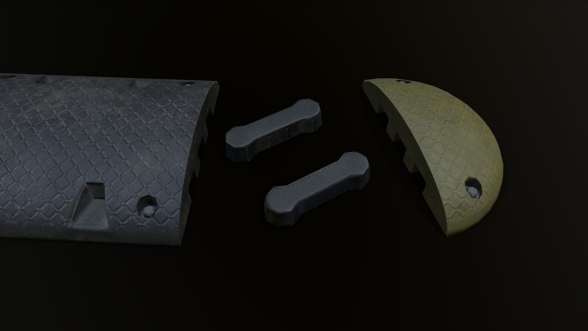 Traffic Speed Bump PBR Game-ready Low-poly 3D model_33