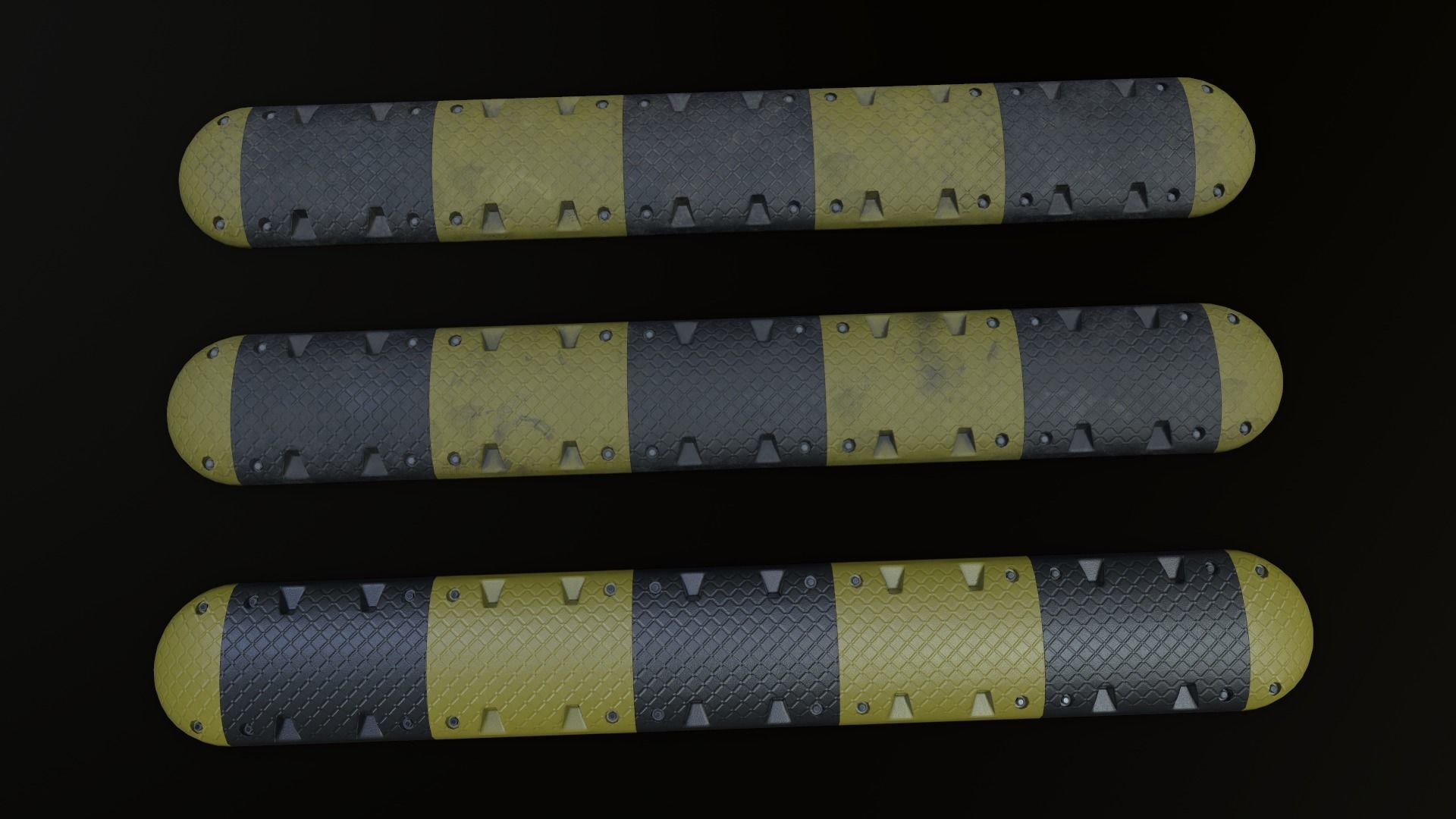 Traffic Speed Bump PBR Game-ready Low-poly 3D model_7