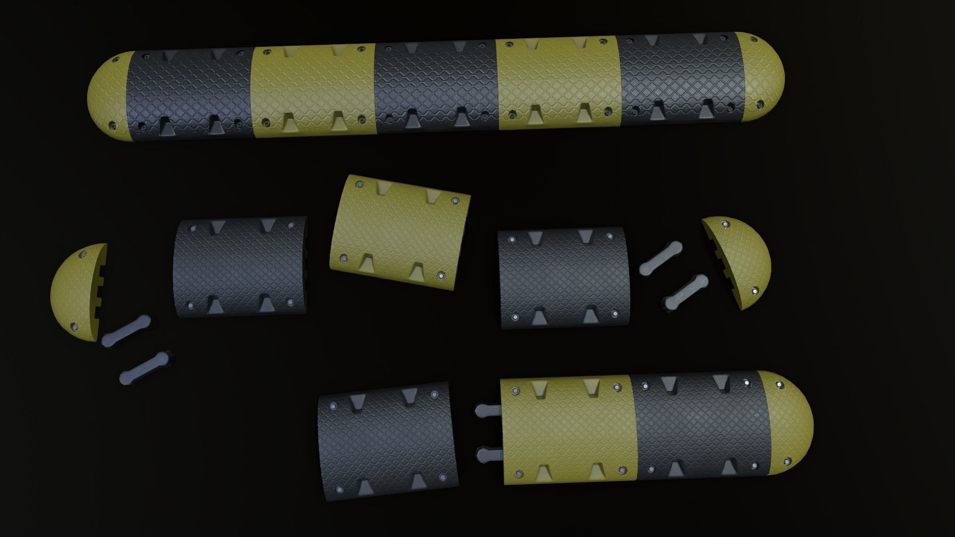 Traffic Speed Bump PBR Game-ready Low-poly 3D model_21