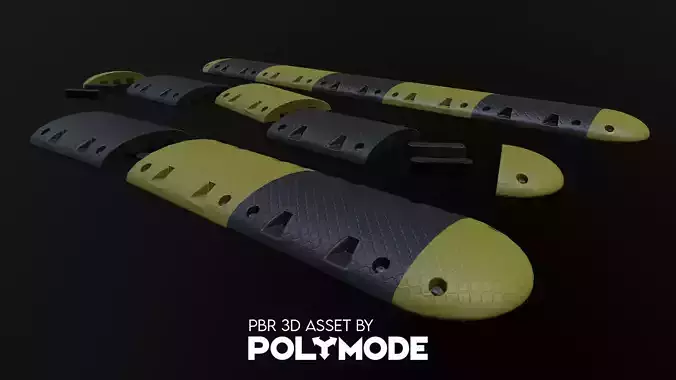 Traffic Speed Bump PBR Game-ready Low-poly 3D model