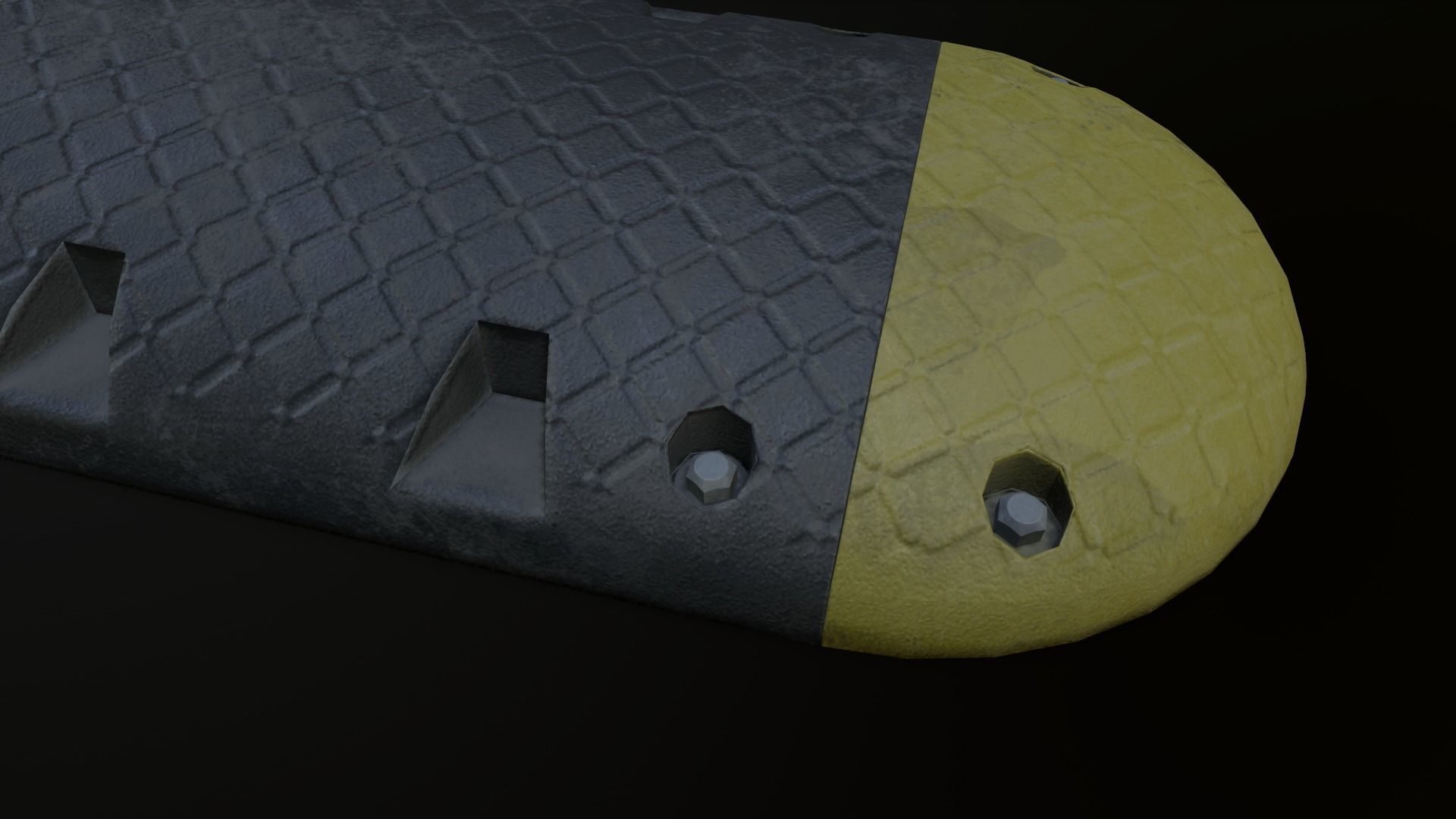 Traffic Speed Bump PBR Game-ready Low-poly 3D model_12