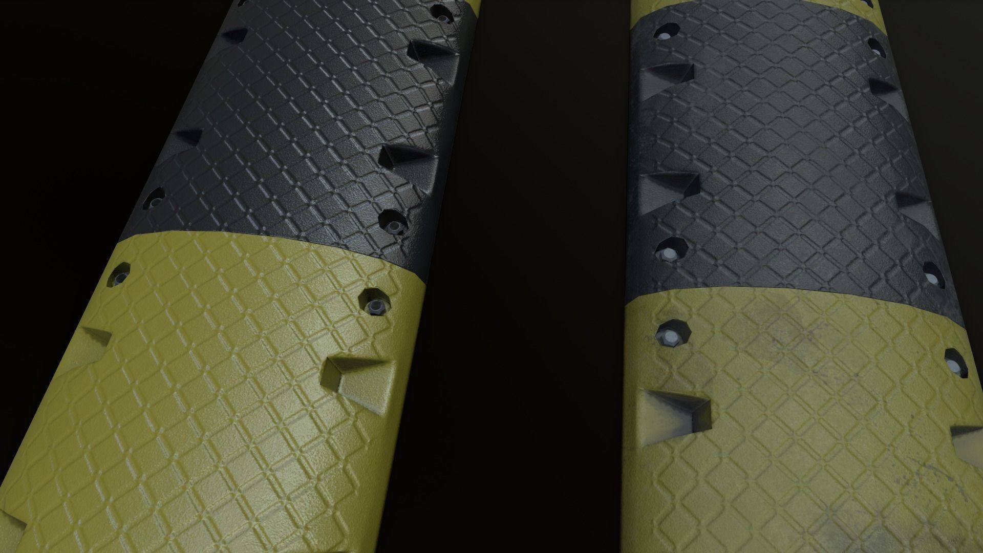 Traffic Speed Bump PBR Game-ready Low-poly 3D model_4