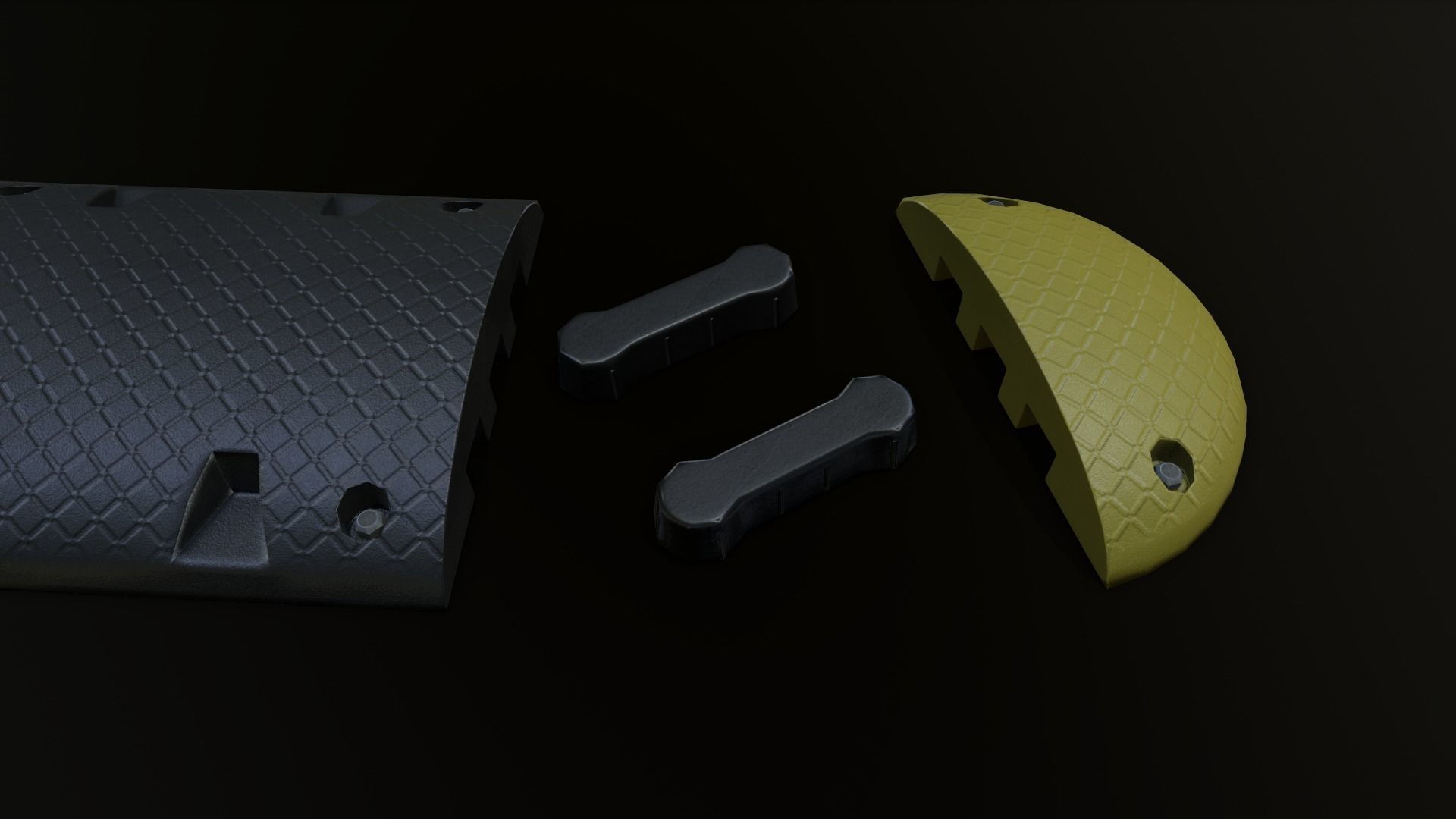 Traffic Speed Bump PBR Game-ready Low-poly 3D model_28