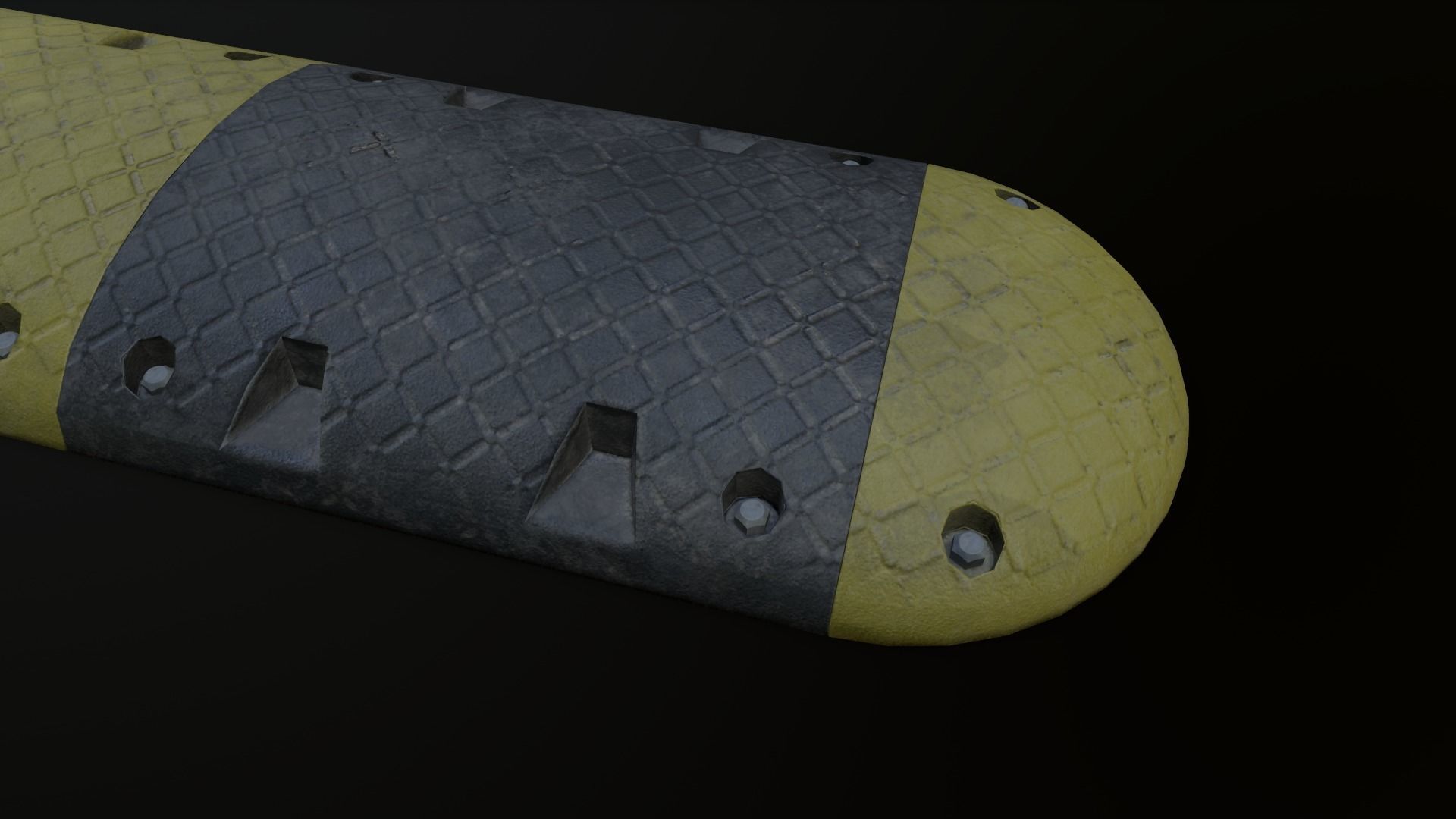 Traffic Speed Bump PBR Game-ready Low-poly 3D model_13