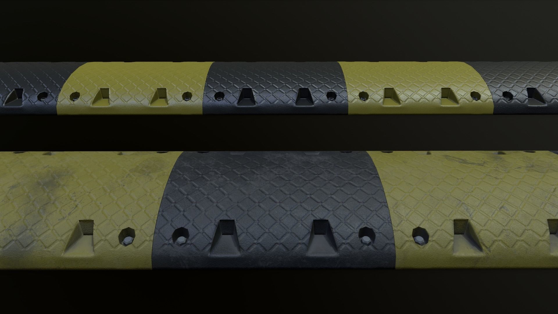 Traffic Speed Bump PBR Game-ready Low-poly 3D model_10