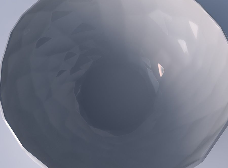 Bowl wide with crystal dents 3D print model_2