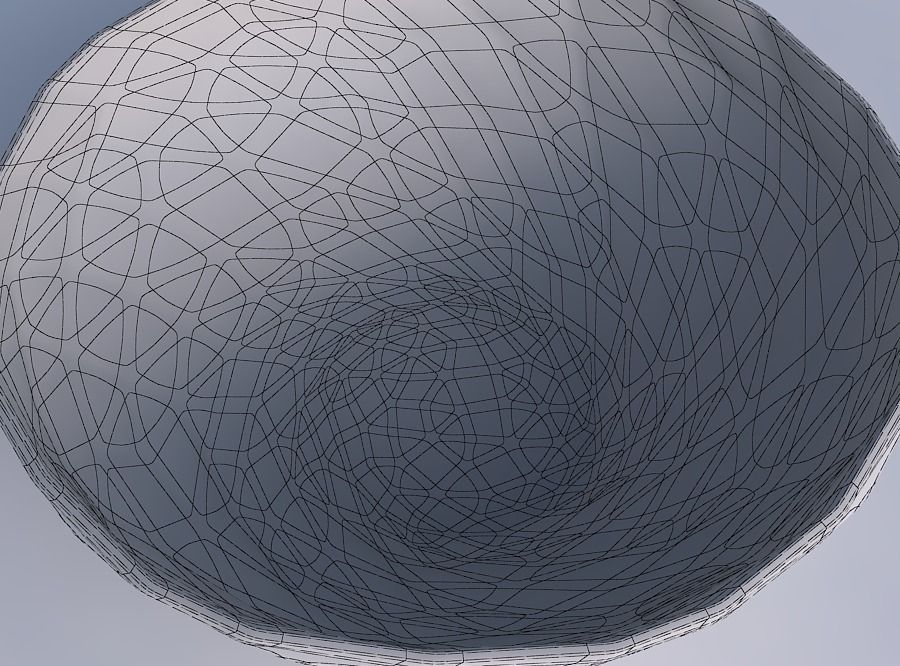 Bowl wide with crystal dents 3D print model_6