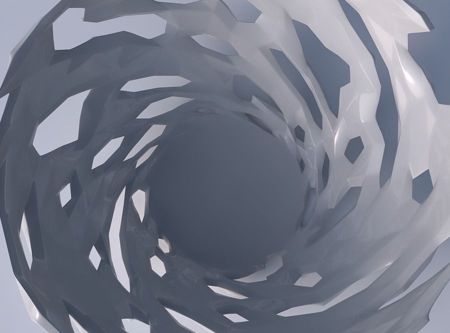 Bowl wide with faceted cuts and bulges  3D print model_2