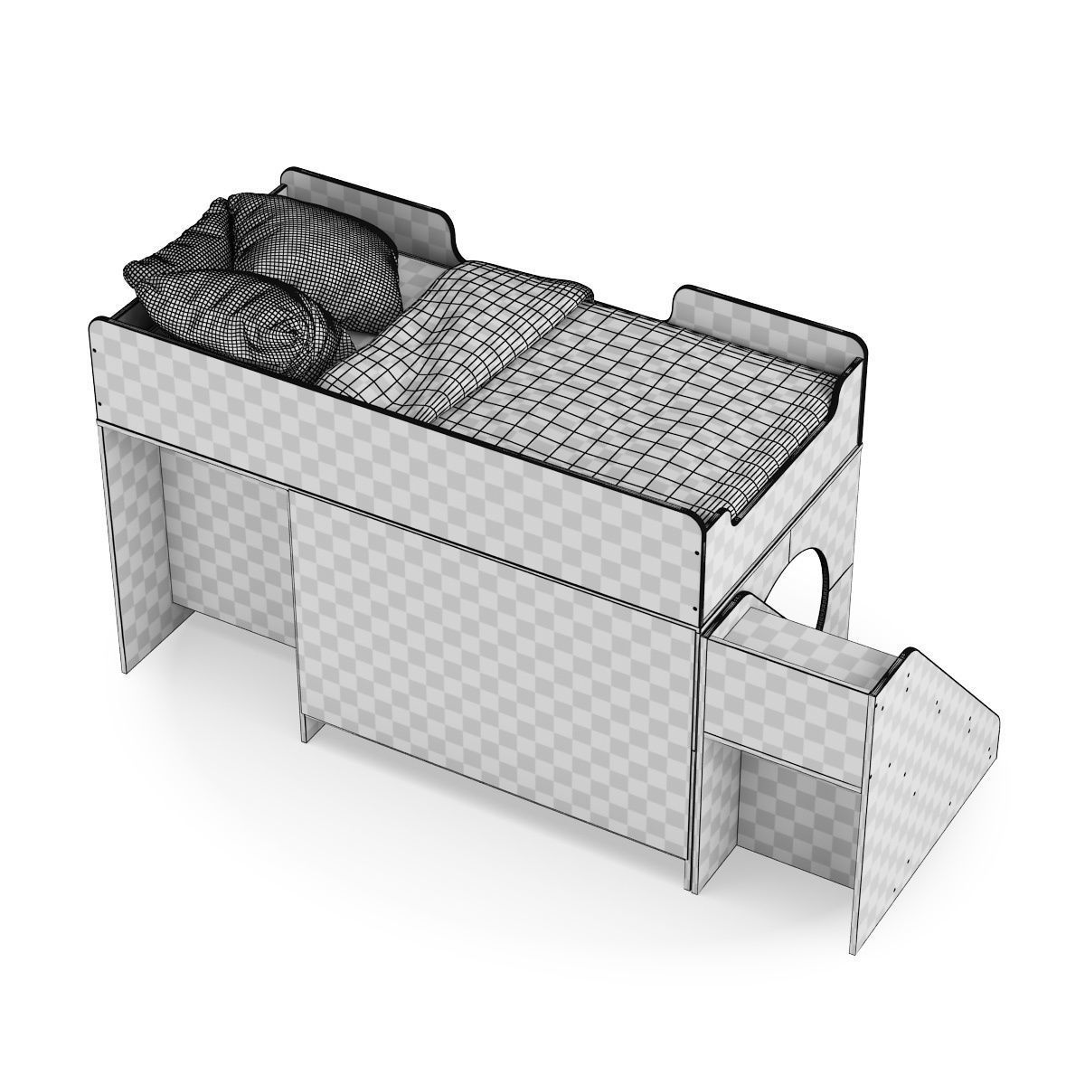 Legenda K02 ans LY02 childrens modular bed 3D model_9