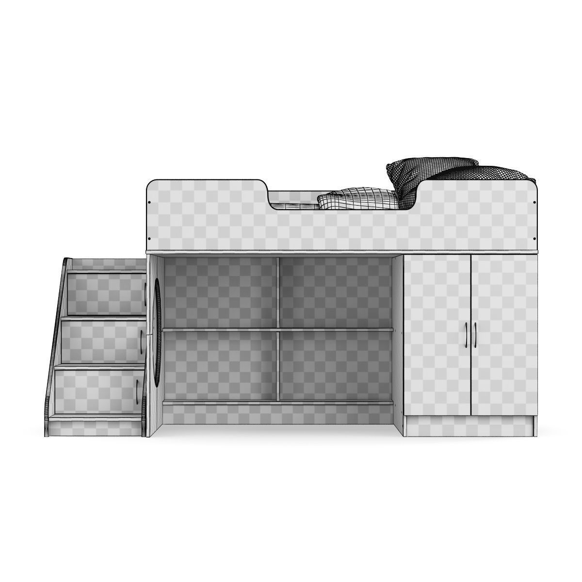 Legenda K02 ans LY02 childrens modular bed 3D model_7