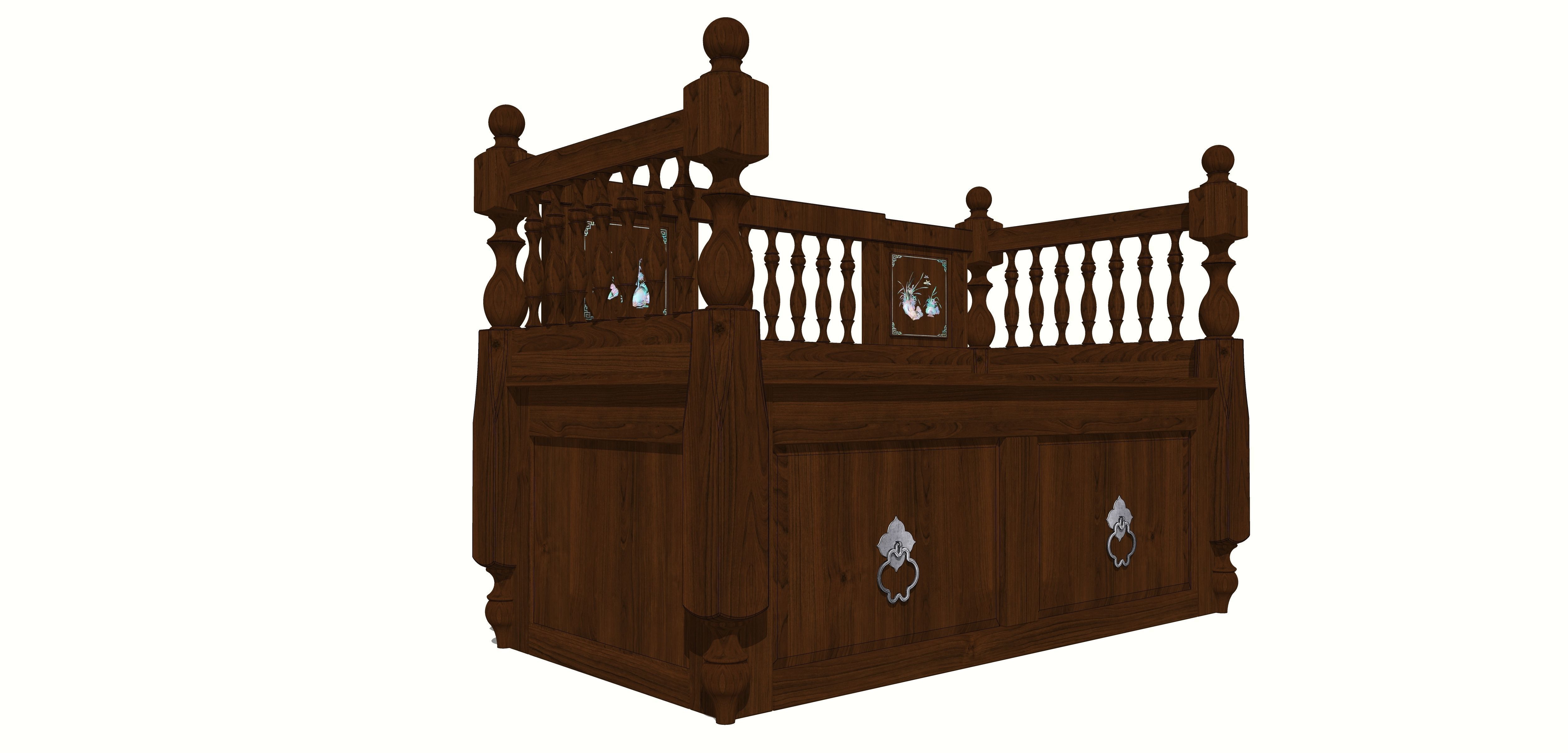 ANTIQUE TRUNK 2 SEATER 3D model_9