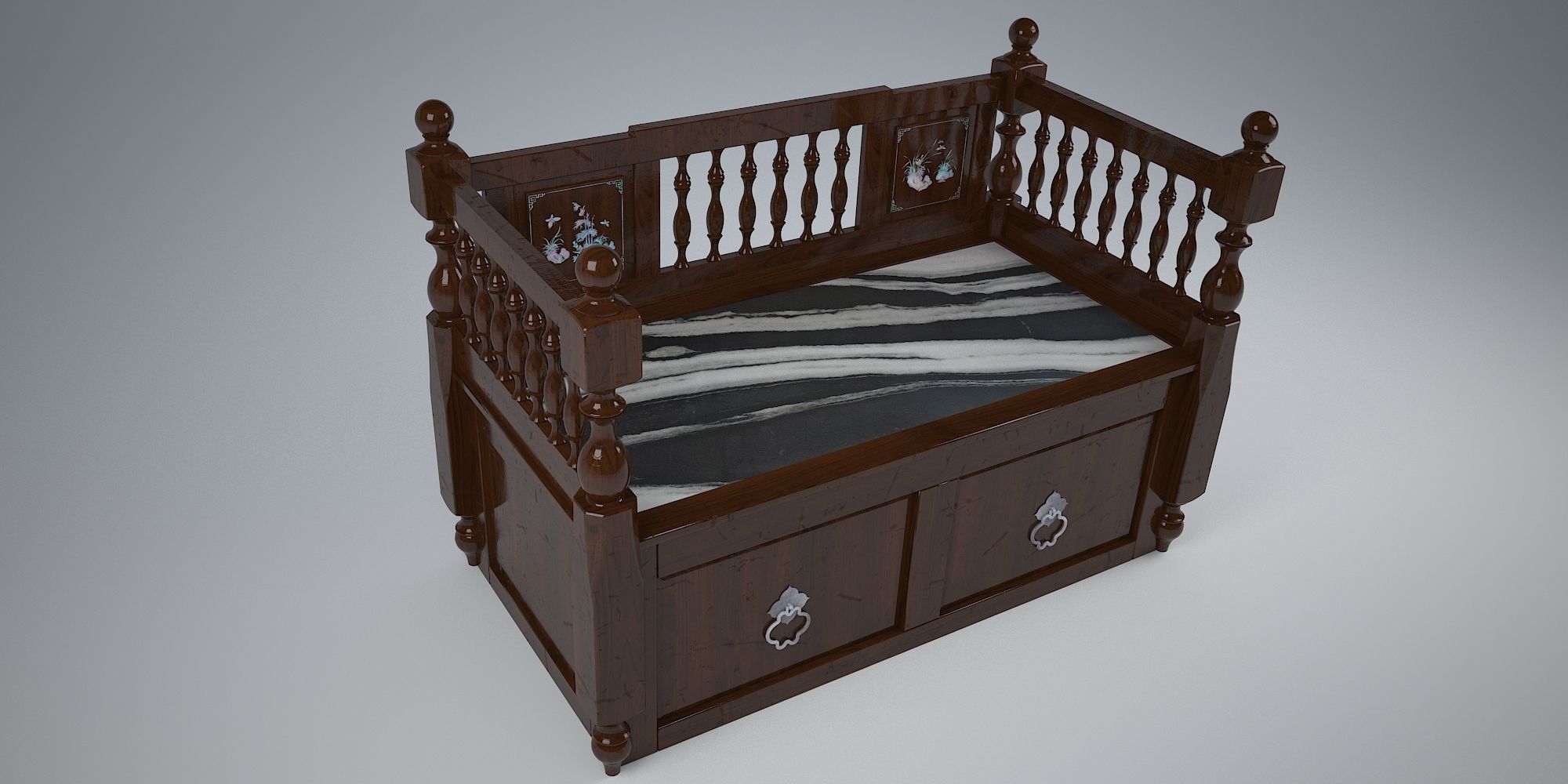 ANTIQUE TRUNK 2 SEATER 3D model_3
