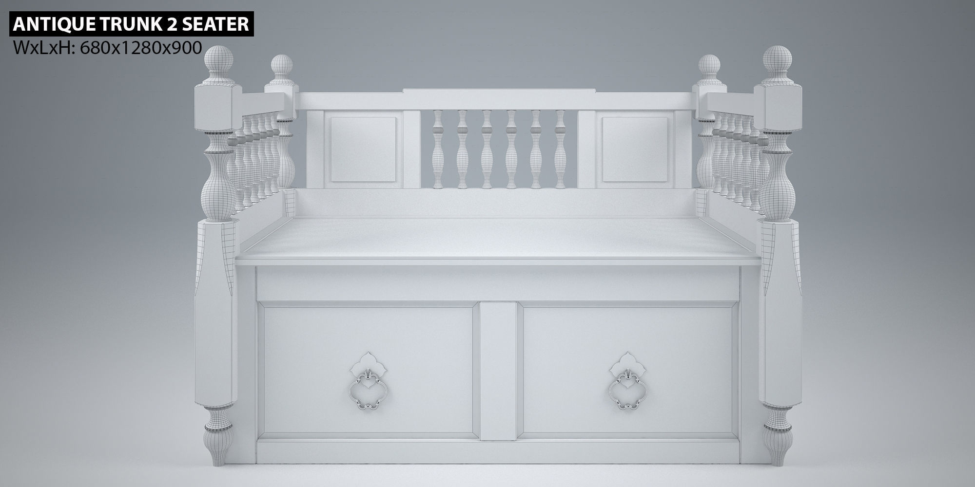 ANTIQUE TRUNK 2 SEATER 3D model_6
