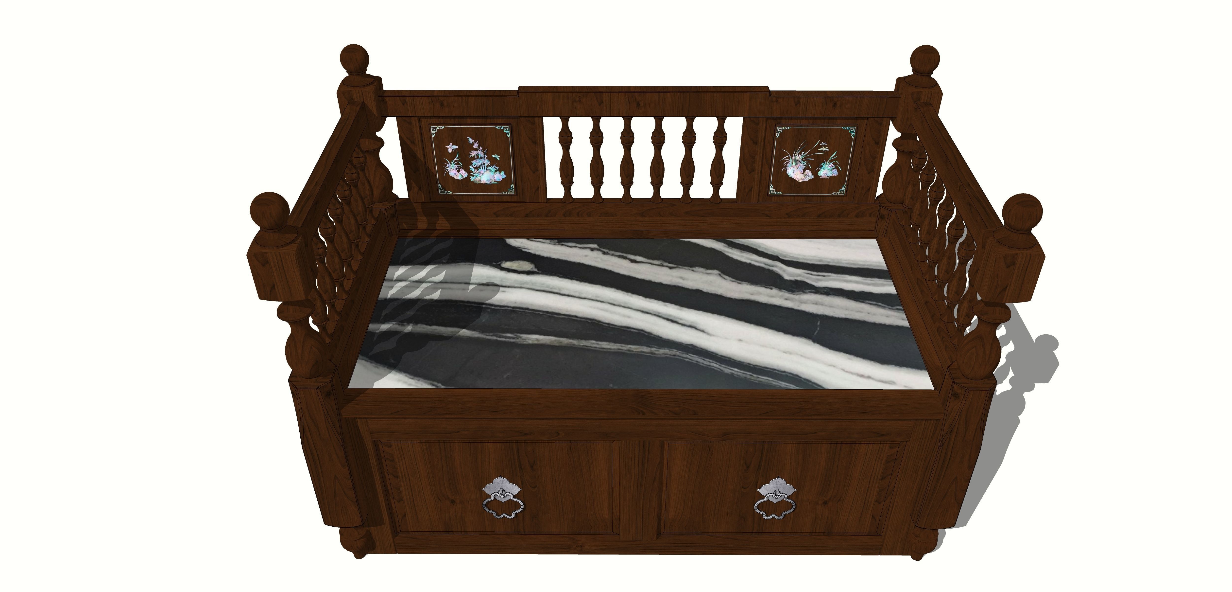 ANTIQUE TRUNK 2 SEATER 3D model_8