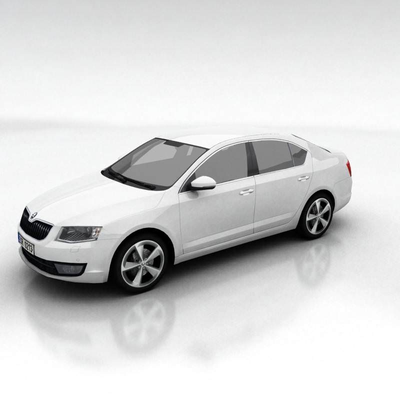 Skoda Octavia 3 liftback Low-poly 3D model_2
