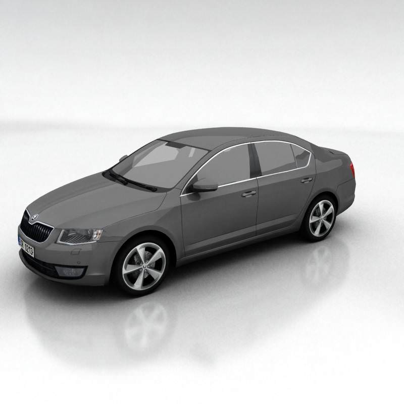Skoda Octavia 3 liftback Low-poly 3D model_4