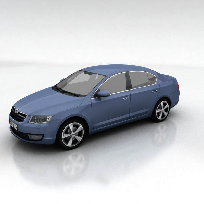 Skoda Octavia 3 liftback Low-poly 3D model_5