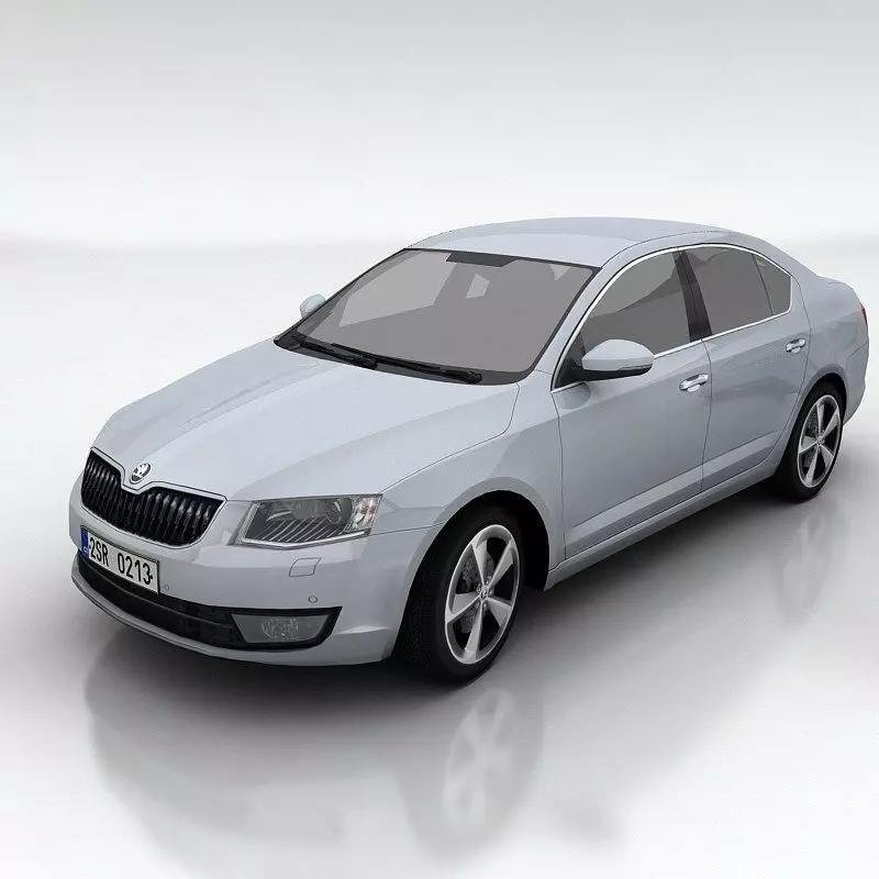 Skoda Octavia 3 liftback Low-poly 3D model_0