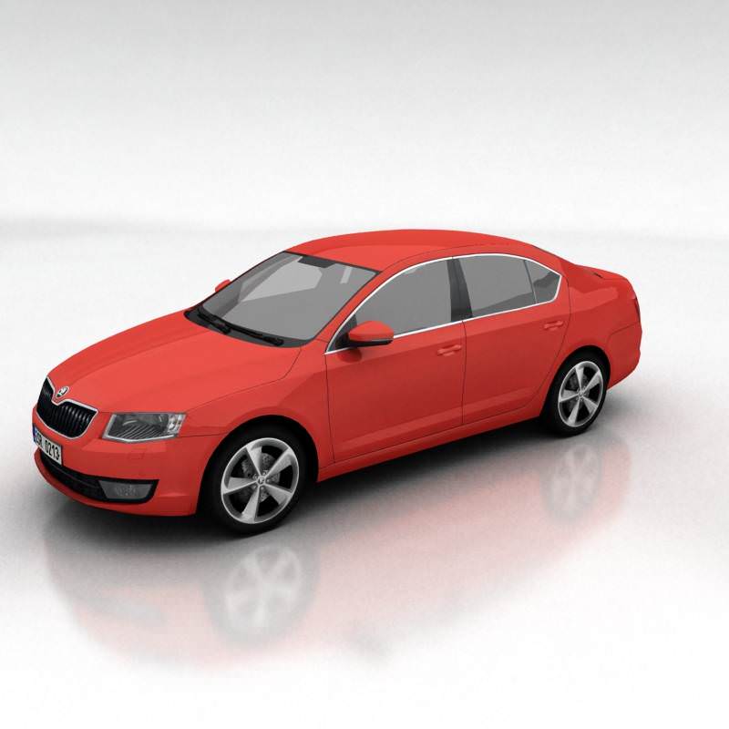 Skoda Octavia 3 liftback Low-poly 3D model_3
