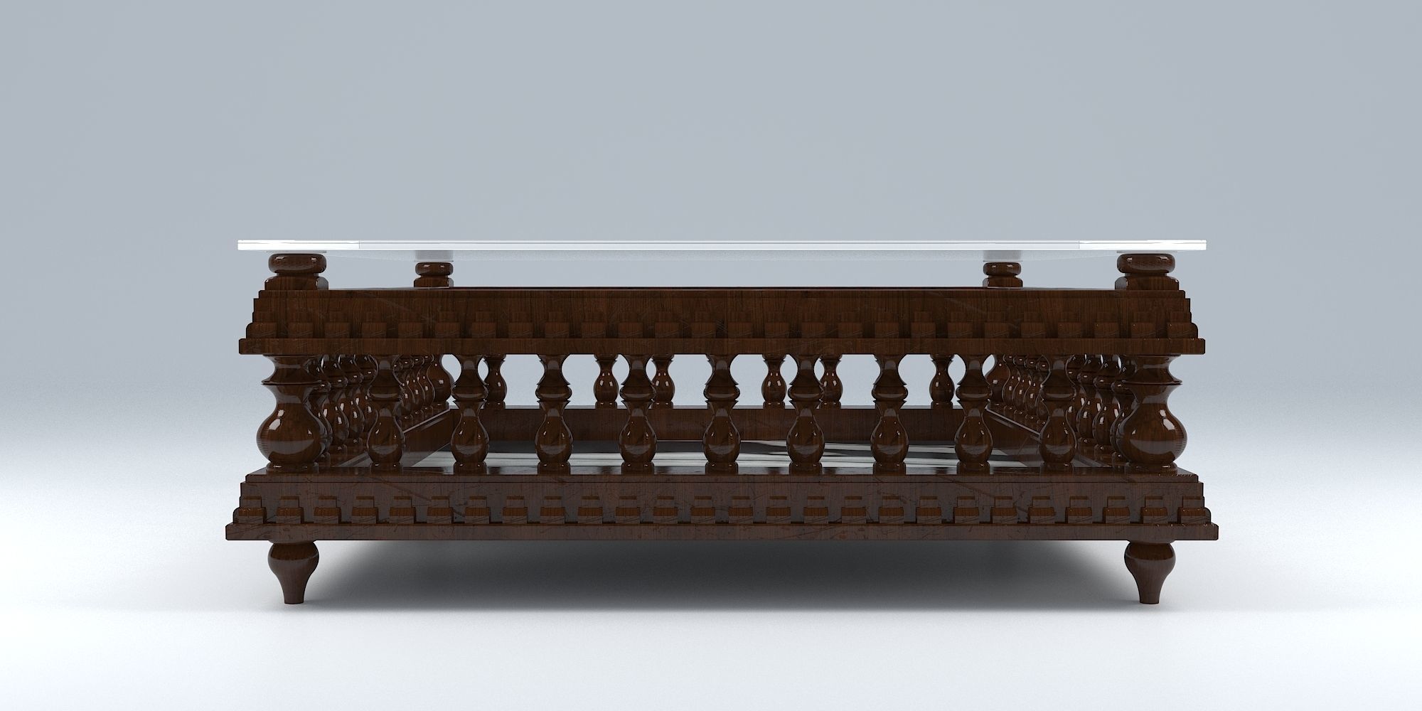 ANTIQUE TRUNK TABLE 3D model_1