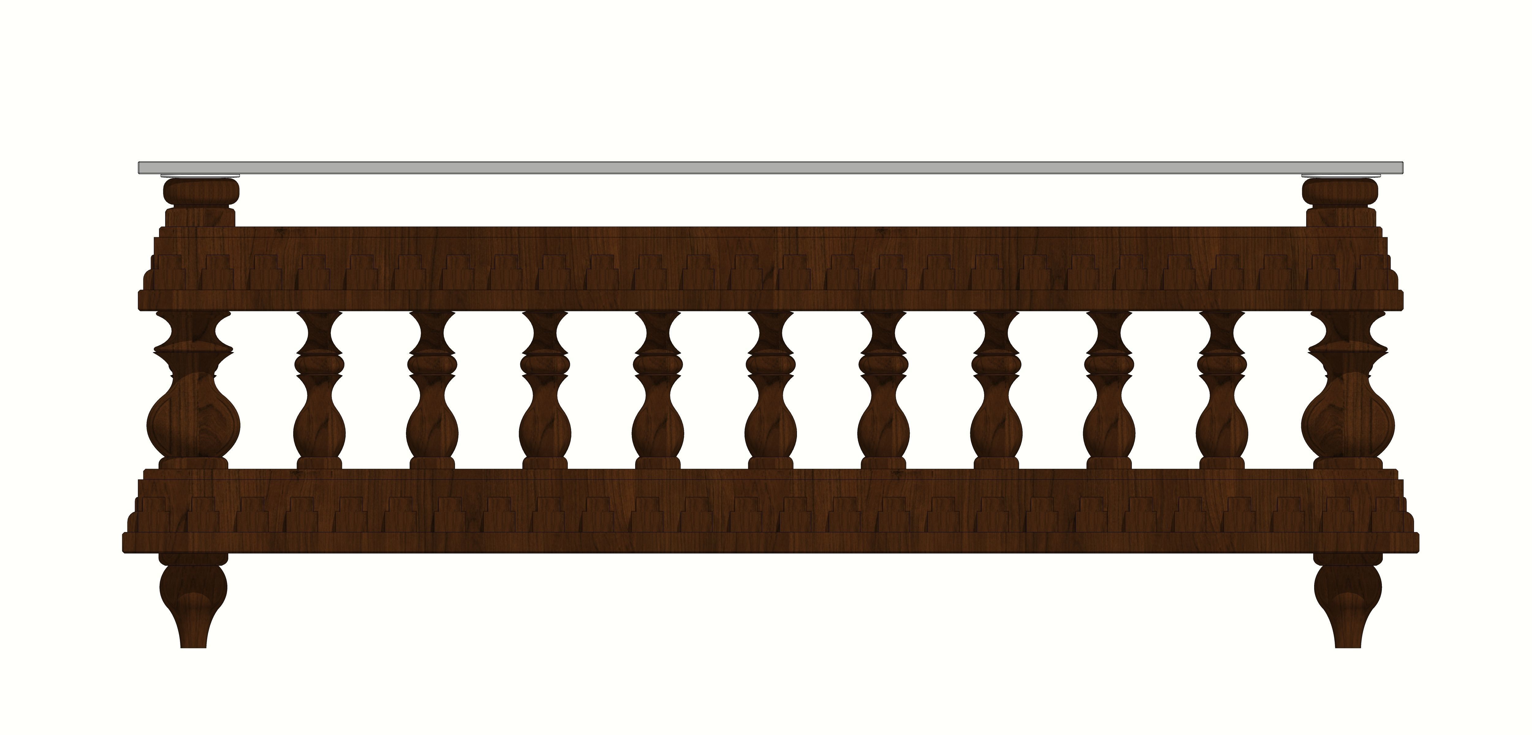 ANTIQUE TRUNK TABLE 3D model_7