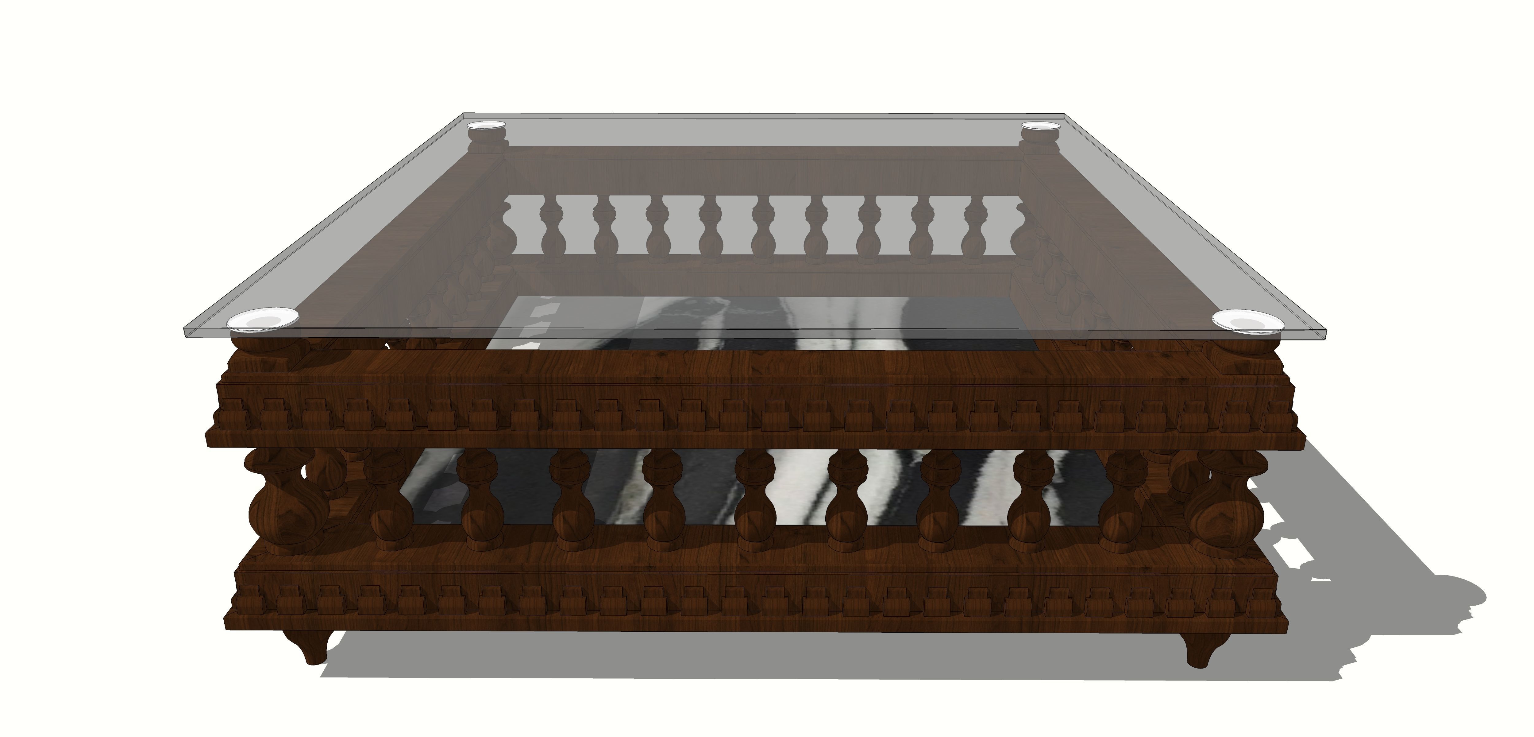 ANTIQUE TRUNK TABLE 3D model_6