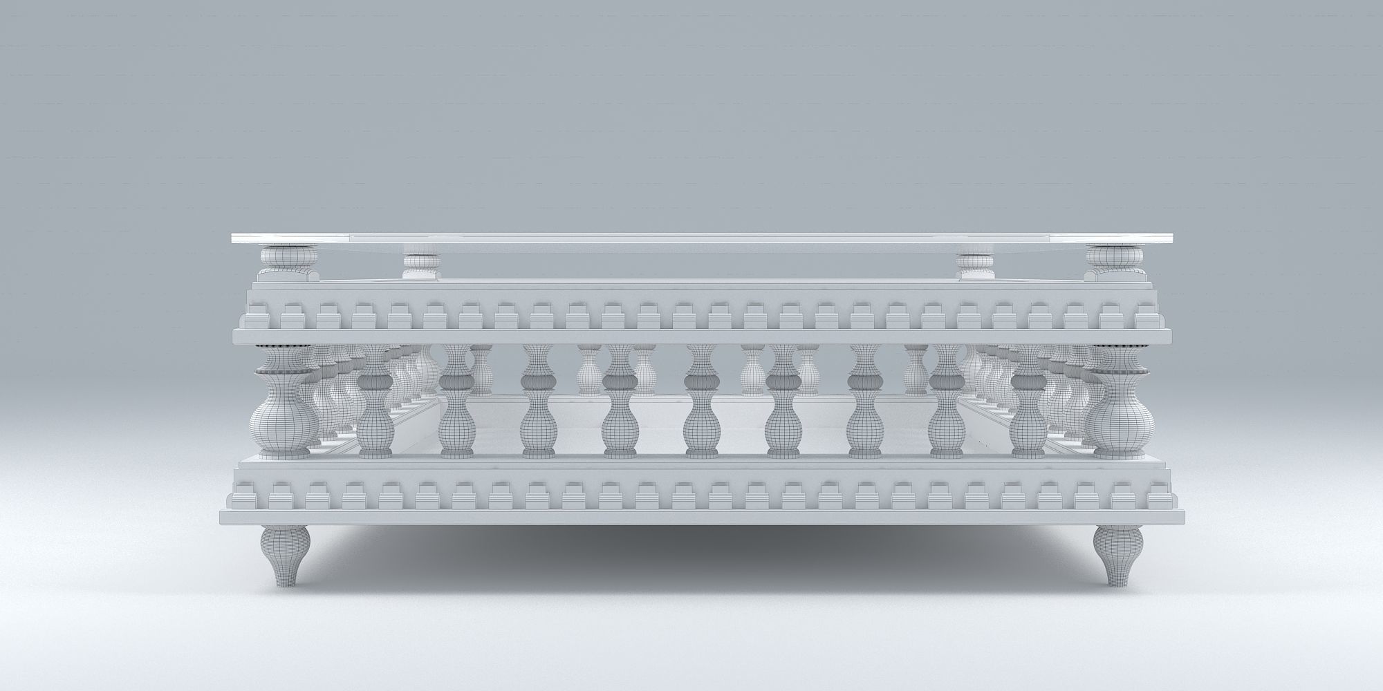 ANTIQUE TRUNK TABLE 3D model_4
