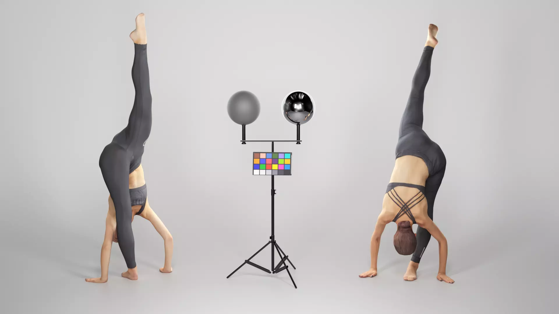 Beautiful woman practising gymnastics 152 Low-poly 3D model