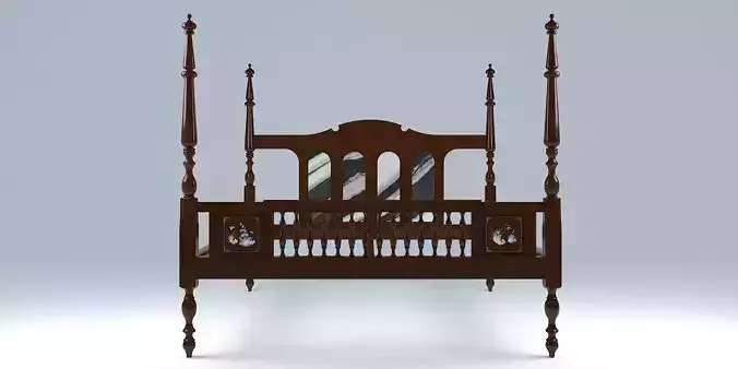 VINTAGE COLONIAL BED 3D model